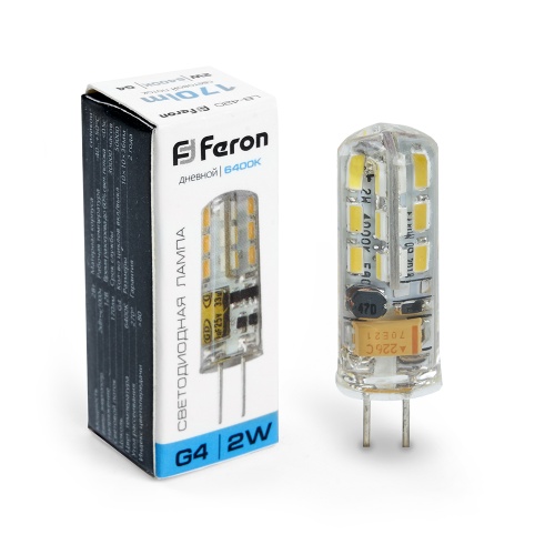 Светодиодная лампа Feron LB-420 2вт 12в 6400К G4 Дневной капсульная 25859