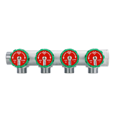 Коллектор регулирующий Varmega VMMM01-C05044, 3/4", на 4 выхода 1/2", хромированный