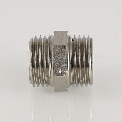 Ниппель латунный никелированный Valtec Н-Н 1/2 VTr.582.N.0004