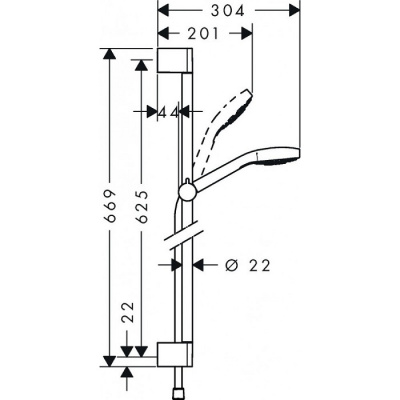 Душевой гарнитур Hansgrohe Crometta 85 Vario/Unica’Crometta 65cm 27763000