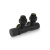 Узел нижнего подключения Varmega, 1/2"х3/4"EK, универсальный, черный