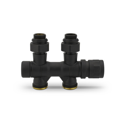 Узел нижнего подключения Varmega, 1/2"х3/4"EK, универсальный, черный
