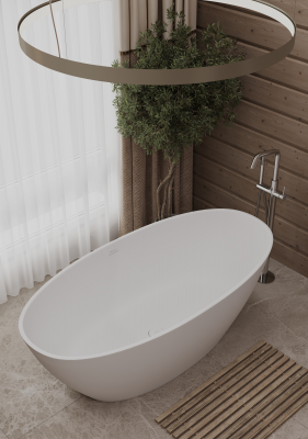 Ванна из искусственного камня Allen Brau Solid Stone Krion Oval 170x80 2.35003.21