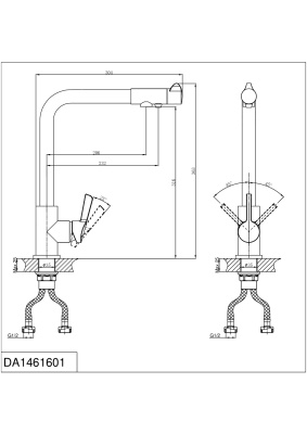 Смеситель для кухни D&K Rhein.Schiller с подключением к фильтру DA1461601