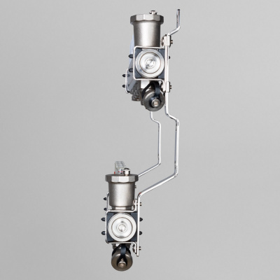 Коллектор из нержавеющей стали Valtec 1"x3/4"с регулирующими клапанами и расходомерами 9 выходов