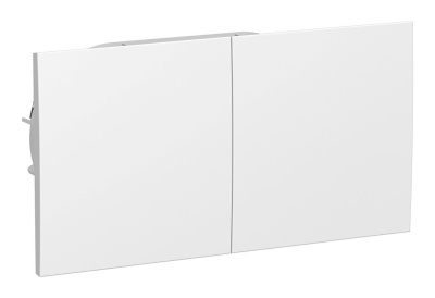 Розетка двойная c заземлением со шторками, со сдвижными крышками в сборе SE AtlasDesign Белый